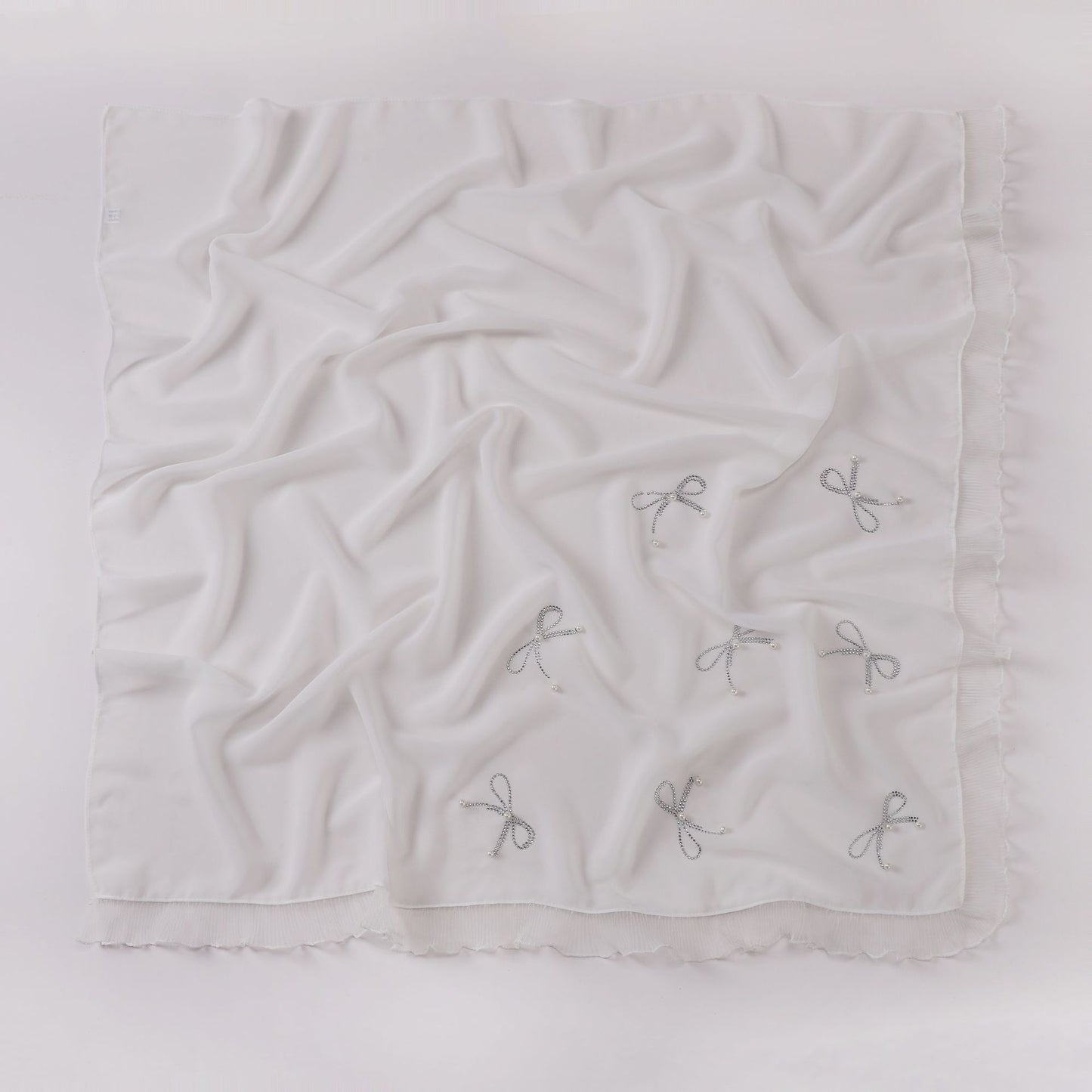 Pearl chiffon square scarf