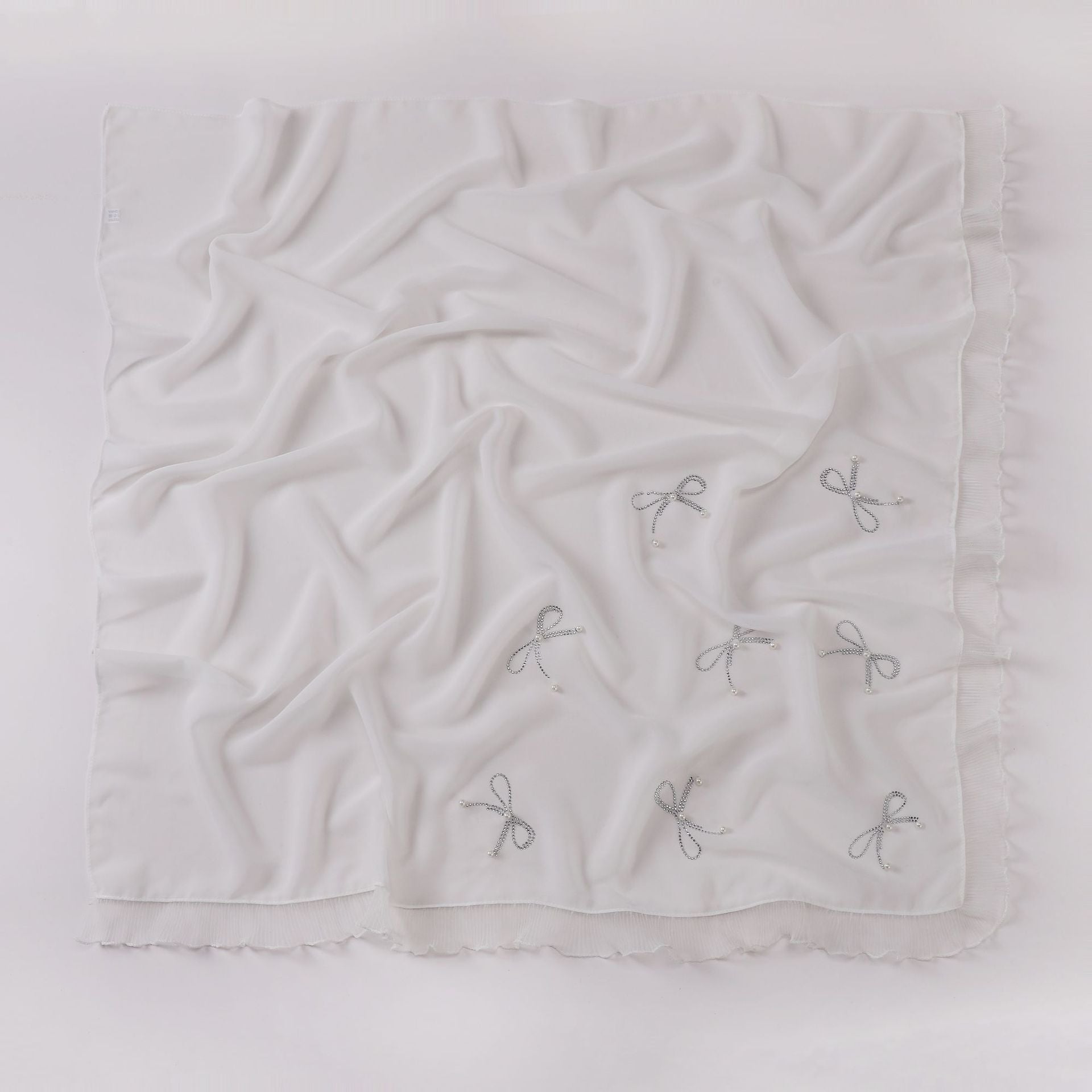Pearl chiffon square scarf