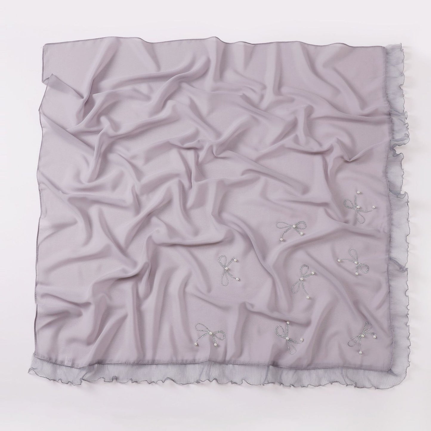 Pearl chiffon square scarf