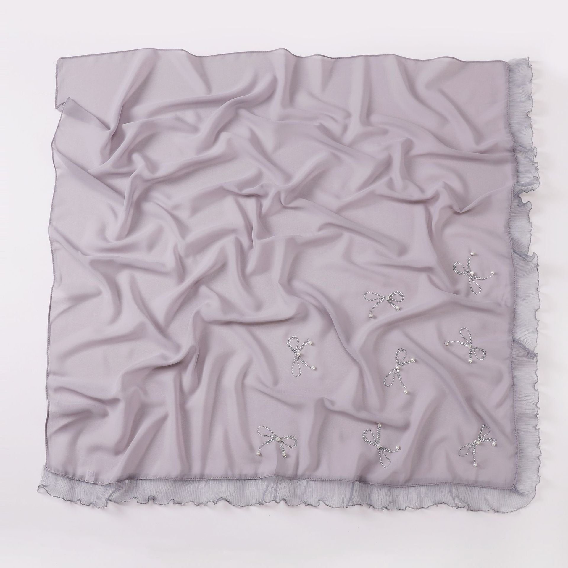 Pearl chiffon square scarf