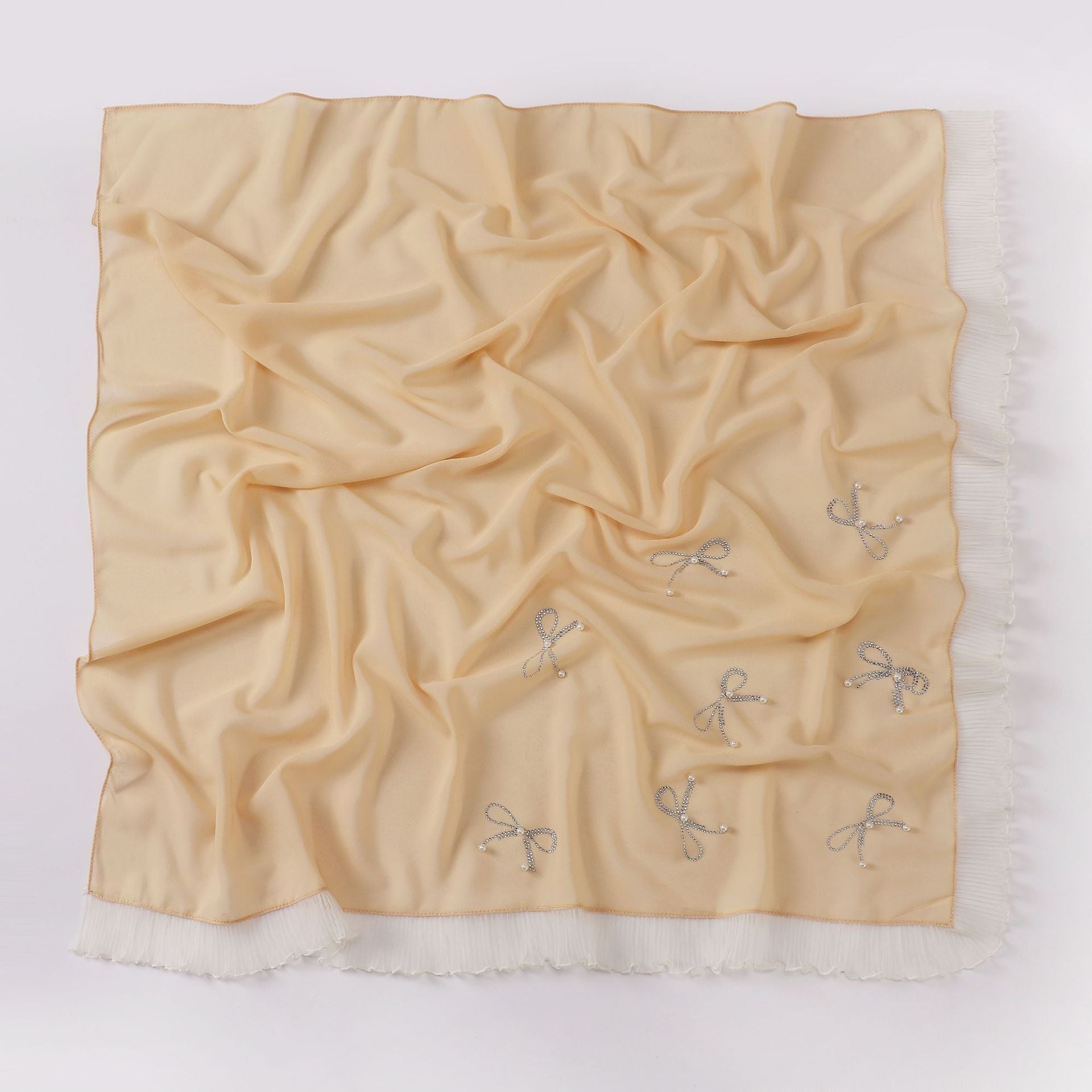 Pearl chiffon square scarf