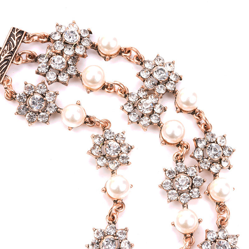 Pearl Crystal Gemstone Necklace