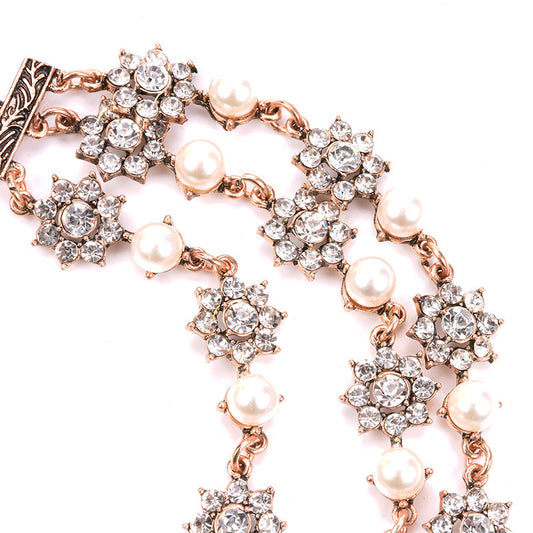 Pearl Crystal Gemstone Necklace