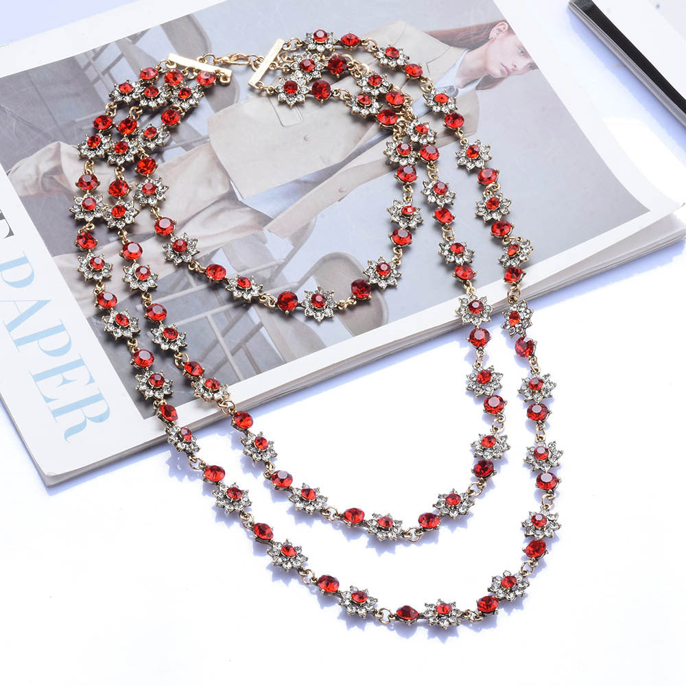Pearl Crystal Gemstone Necklace