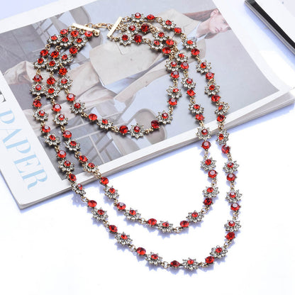 Pearl Crystal Gemstone Necklace