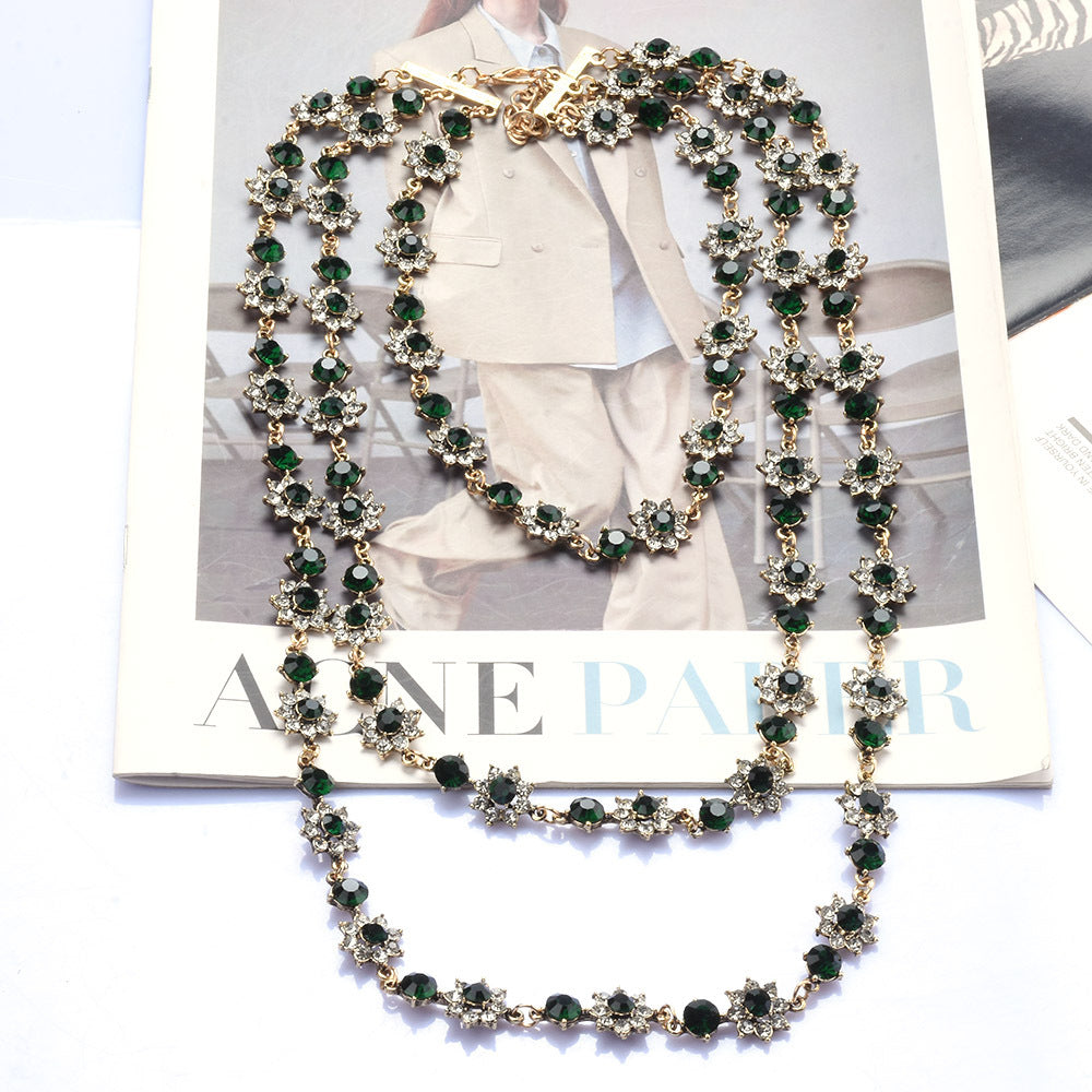 Pearl Crystal Gemstone Necklace