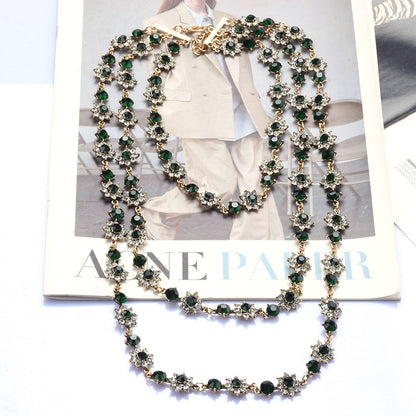 Pearl Crystal Gemstone Necklace