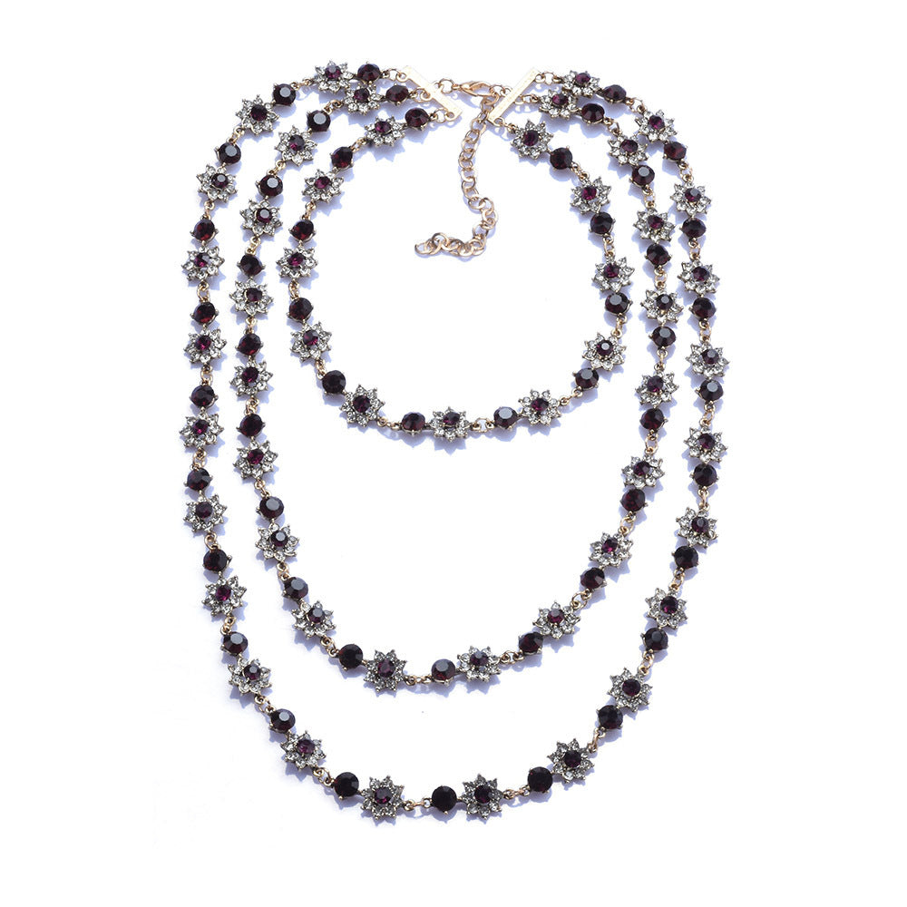 Pearl Crystal Gemstone Necklace