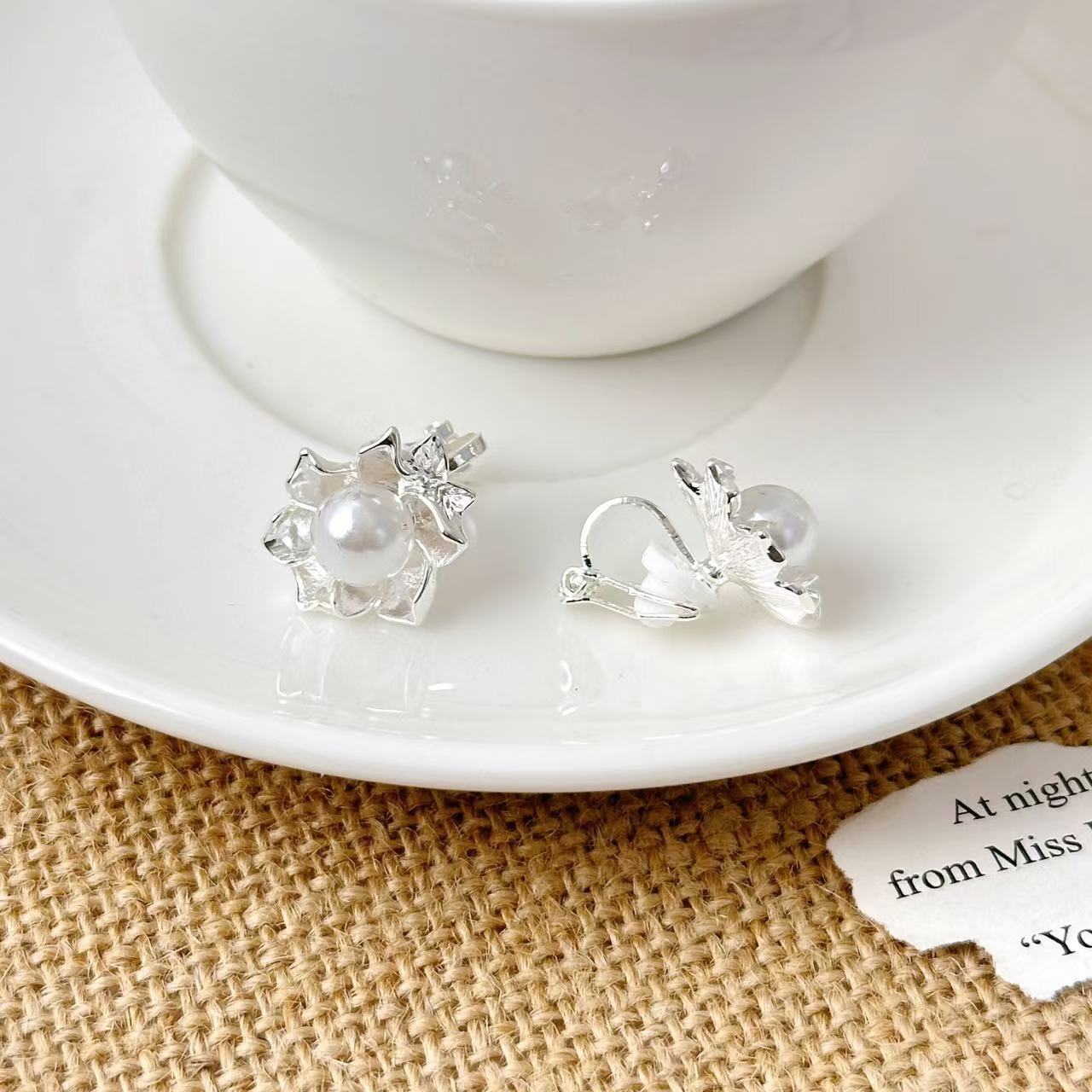 Pearl Ear Clips
