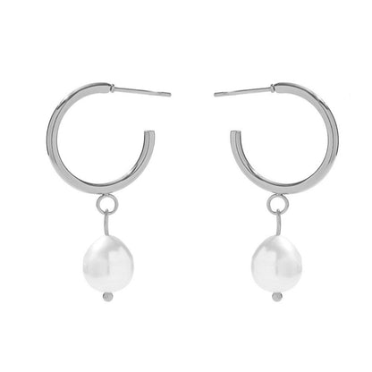 Pearl Earrings Stainless Steel 18K Gold Plated