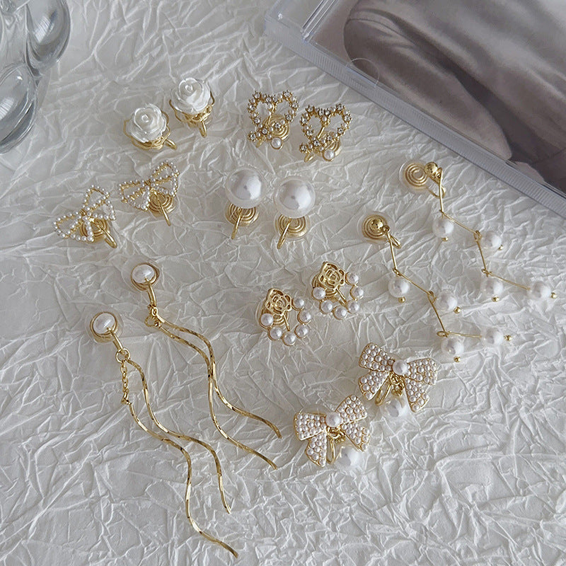 Pearl earrings without pierced ears