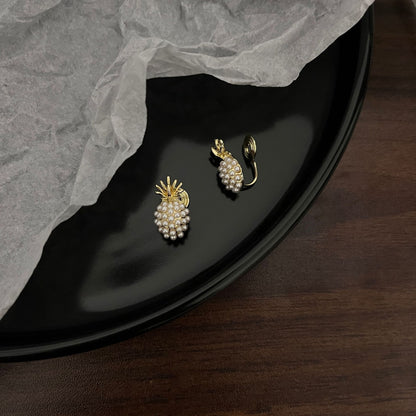 Pearl earrings without pierced ears