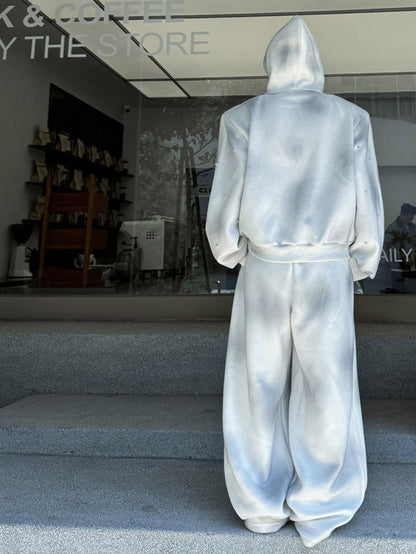 Pearl Embellished Hooded Sweatshirt and Sweatpants Set