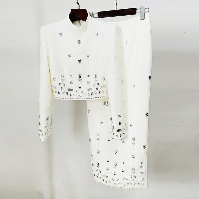 Pearl Embellished Two-Piece Dress Set
