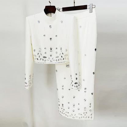 Pearl Embellished Two-Piece Dress Set