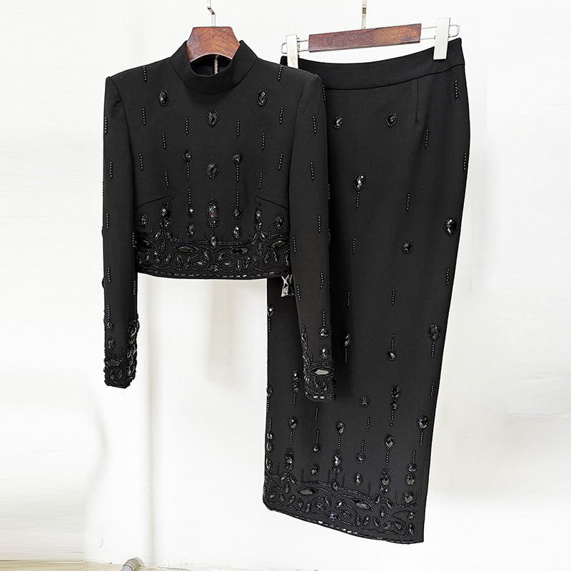 Pearl Embellished Two-Piece Dress Set
