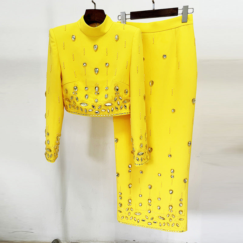 Pearl Embellished Two-Piece Dress Set