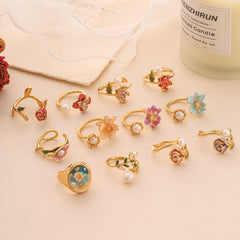 R1002-purple flower ring