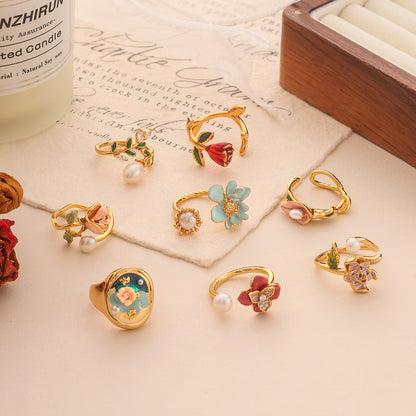 pearl flower ring