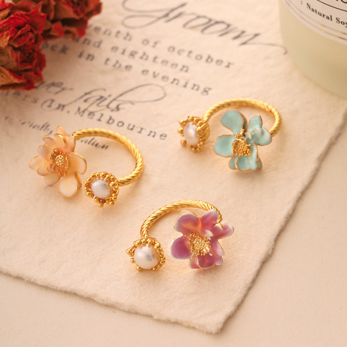 pearl flower ring