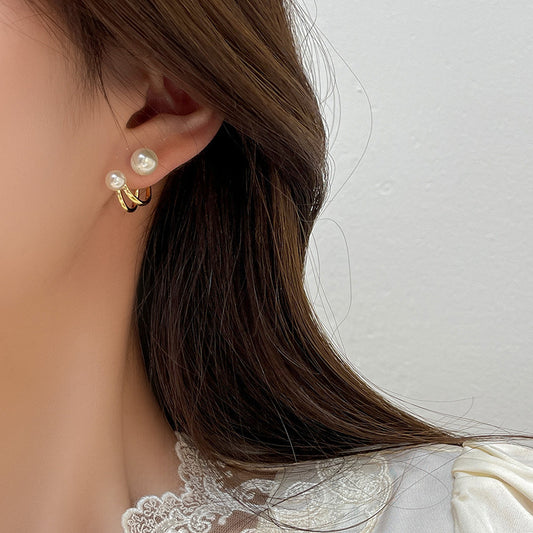 Pearl Geometric Earrings