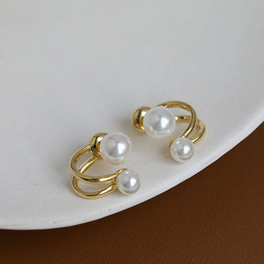 Pearl Geometric Earrings