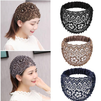 Pearl hairband with wide edge