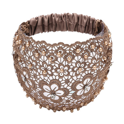 Pearl hairband with wide edge