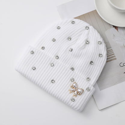 Pearl Knit Hat for Women Winter Warm Beanie