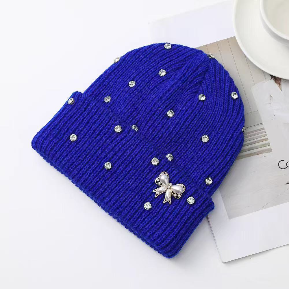 Pearl Knit Hat for Women Winter Warm Beanie
