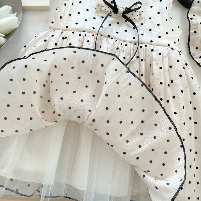 Pearl Polka Dot Princess Dress for Girls