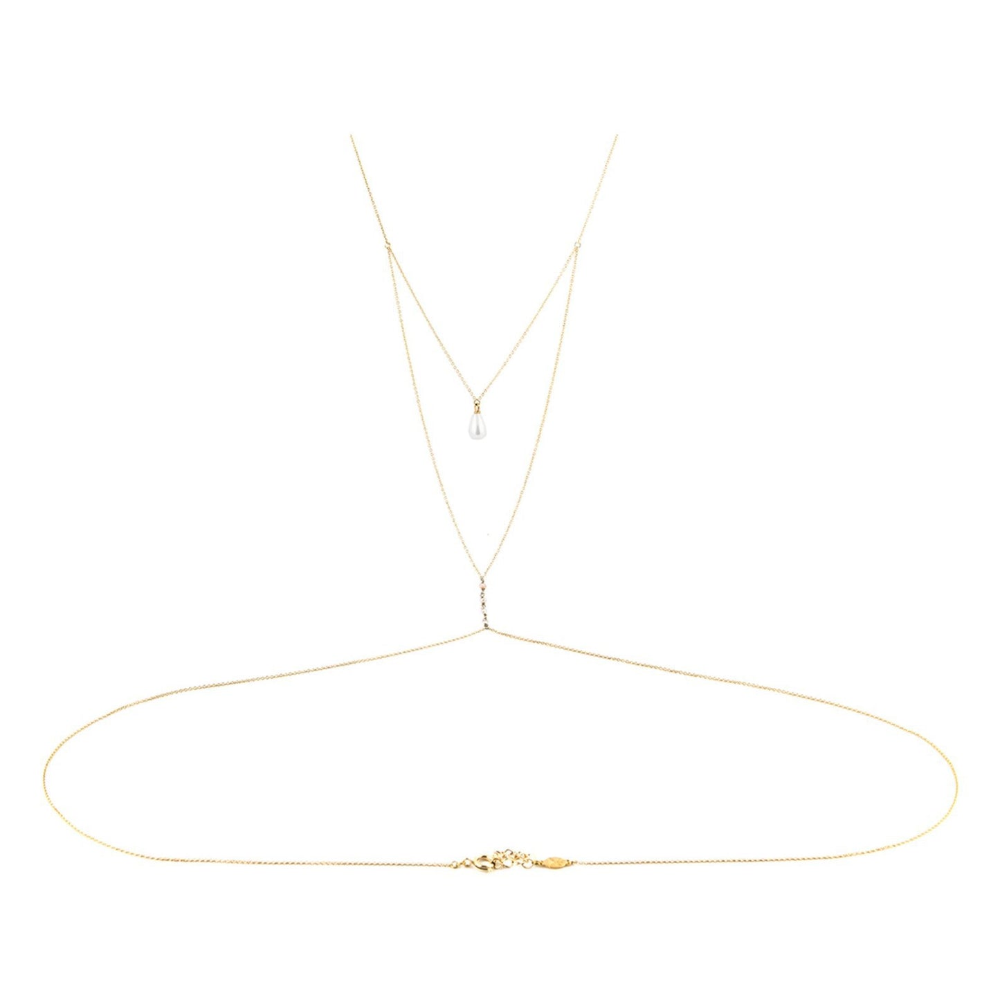 Pearl Rhinestone Body Chain