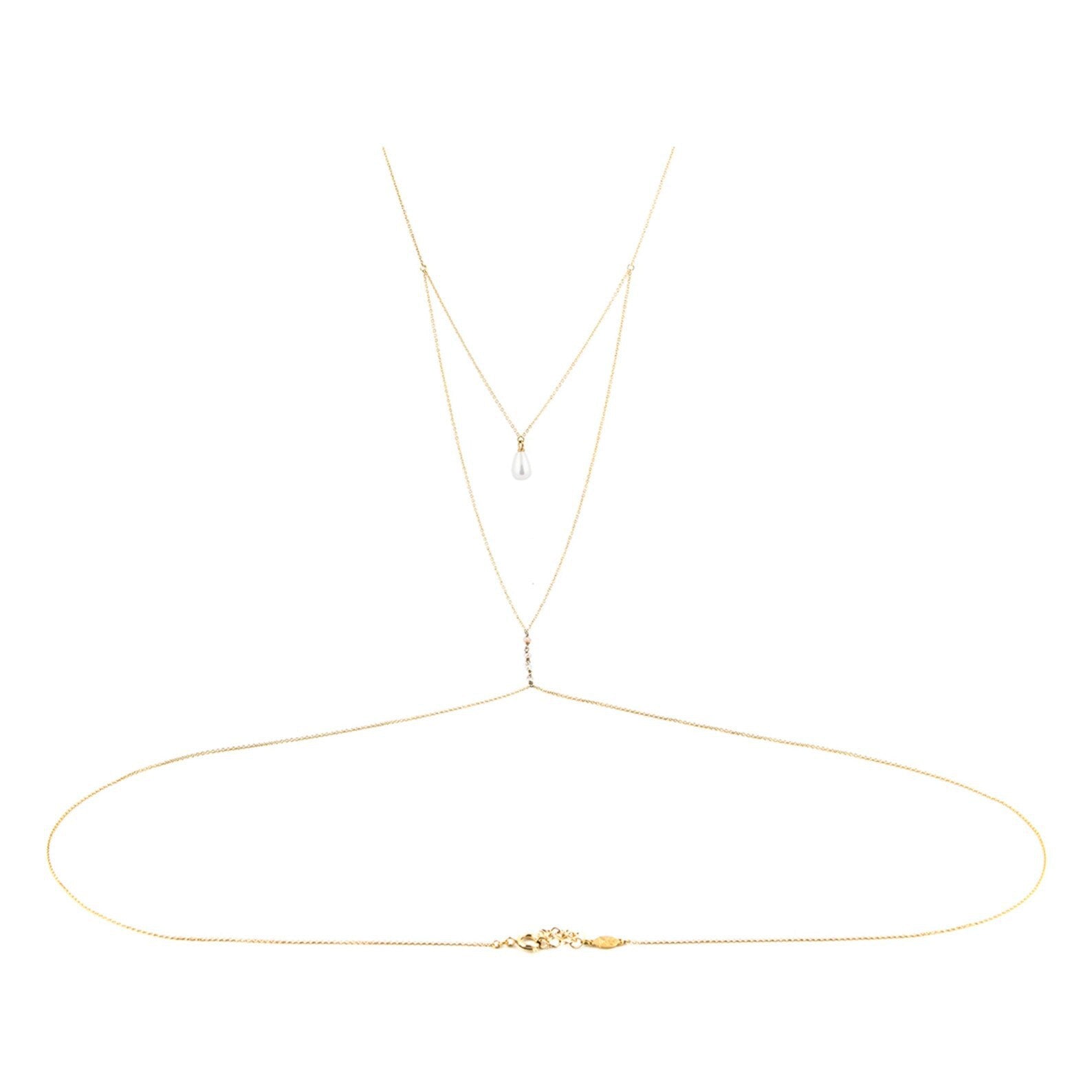 Pearl Rhinestone Body Chain