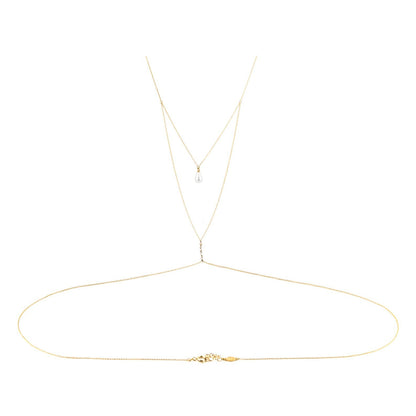 Pearl Rhinestone Body Chain