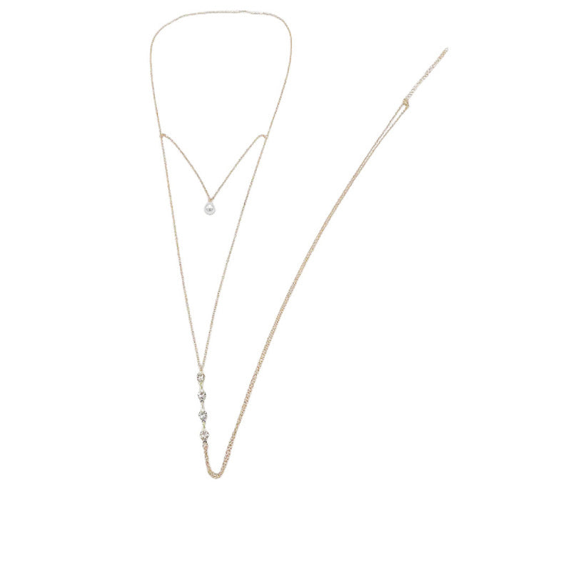 Pearl Rhinestone Body Chain