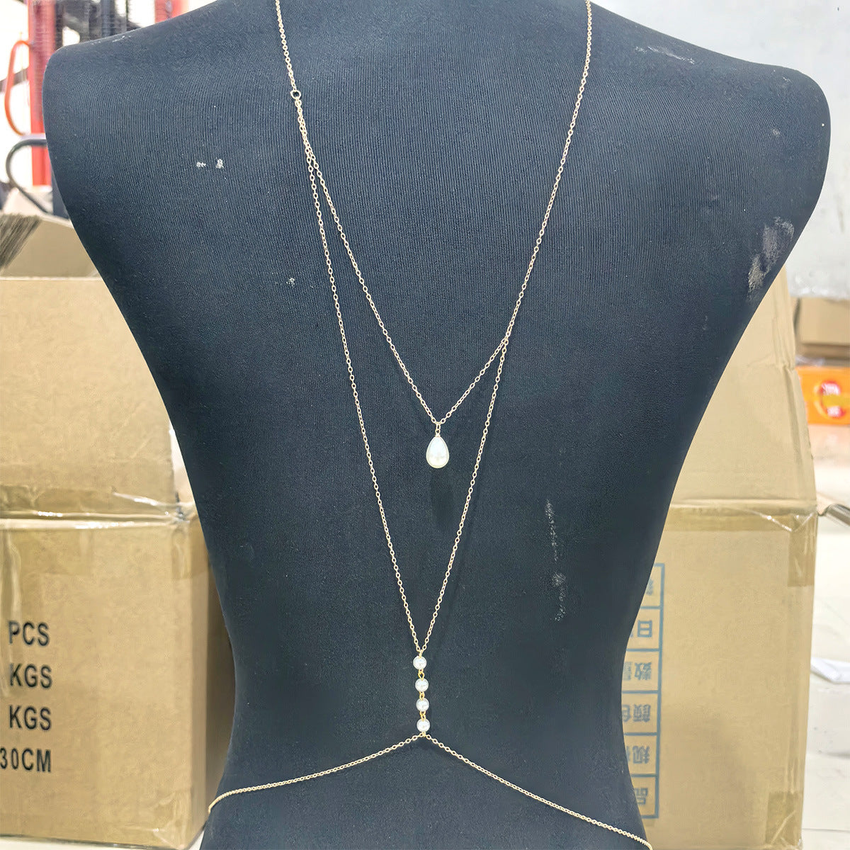 Pearl Rhinestone Body Chain