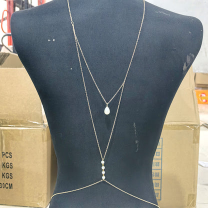 Pearl Rhinestone Body Chain