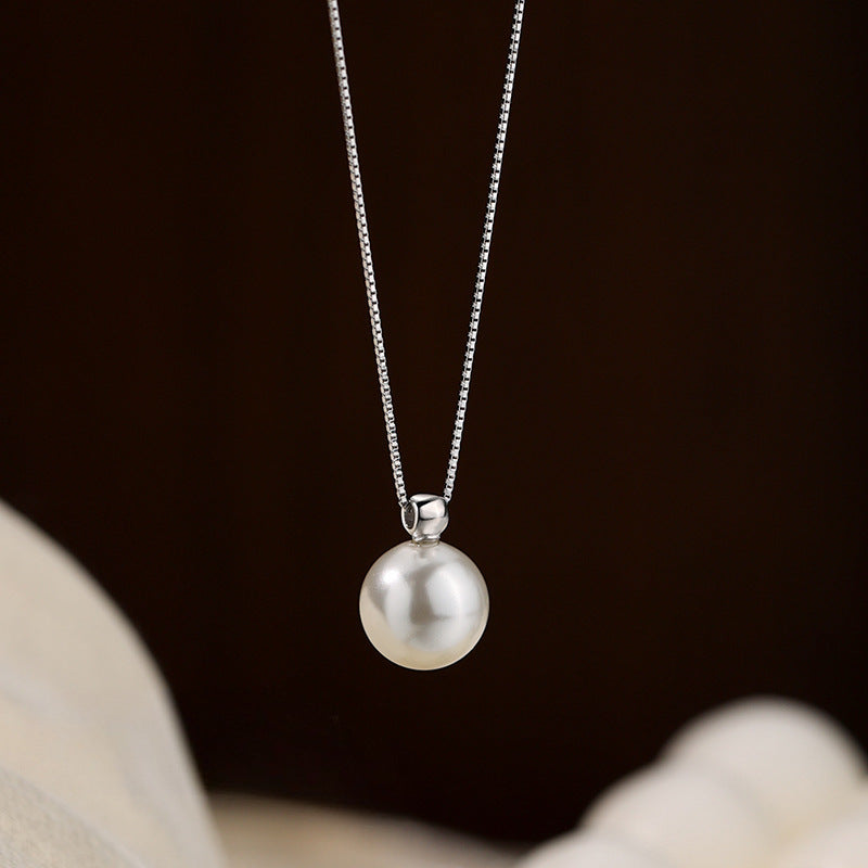 pearl silver necklace