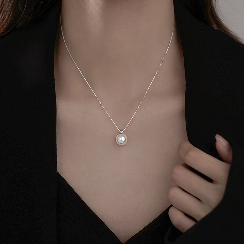 pearl silver necklace