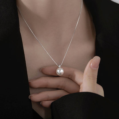 pearl silver necklace