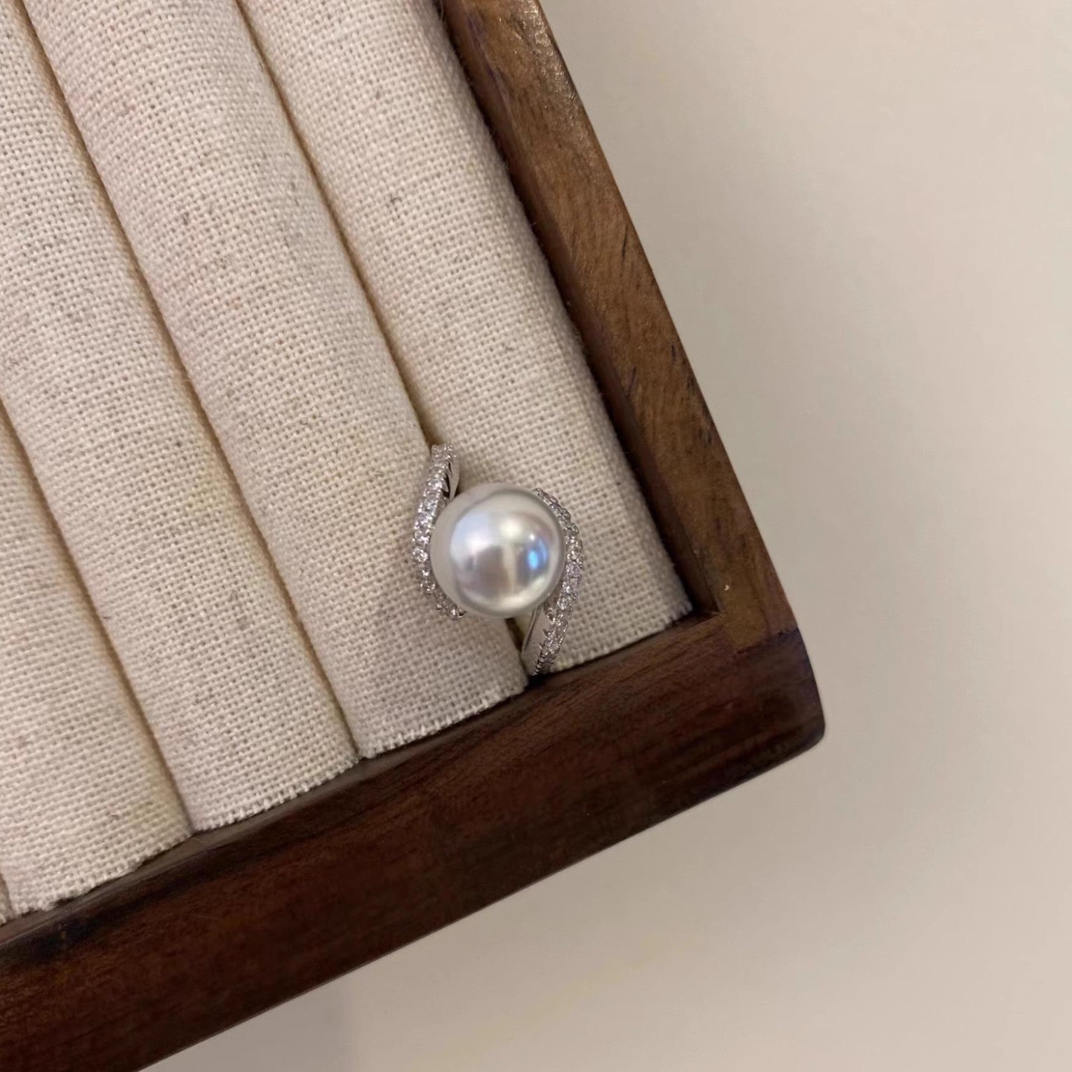 pearl silver ring