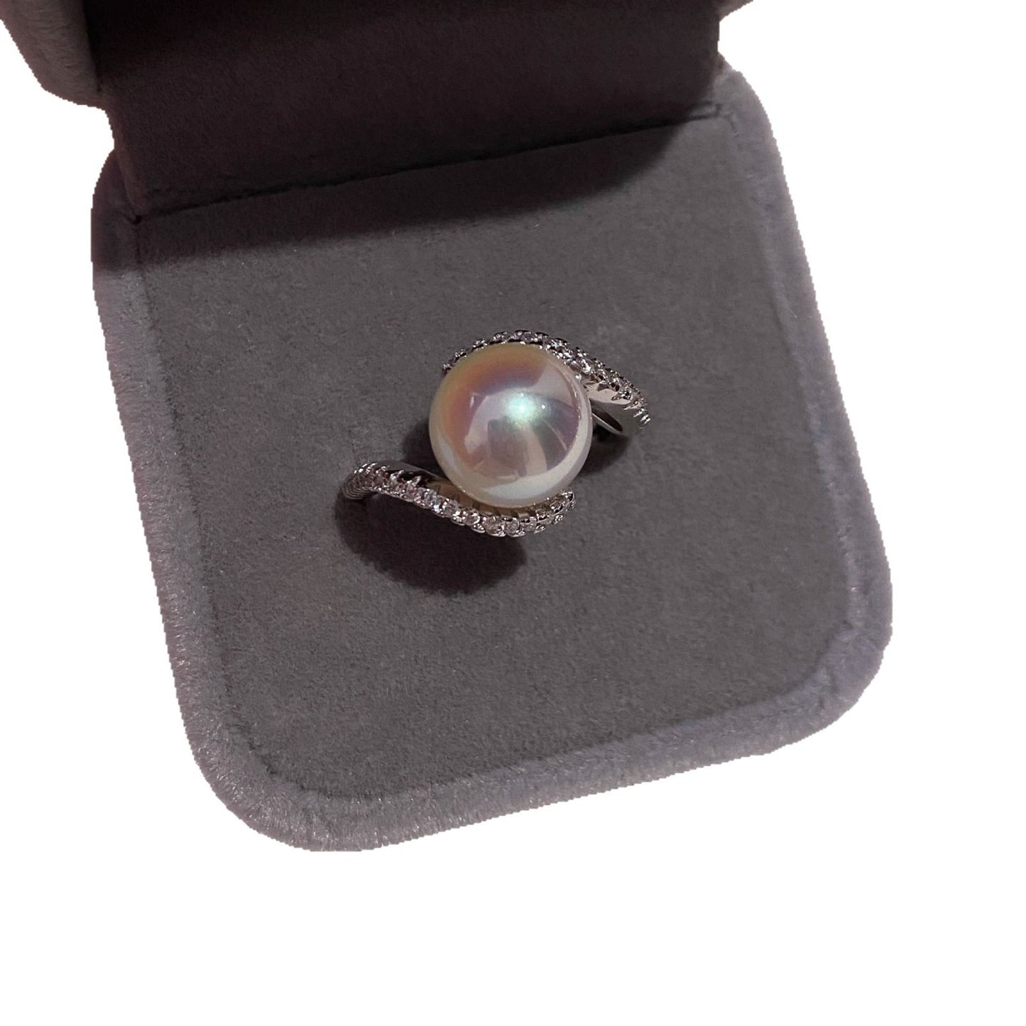 pearl silver ring