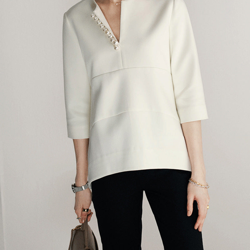 Pearl V-Neck Loose Top