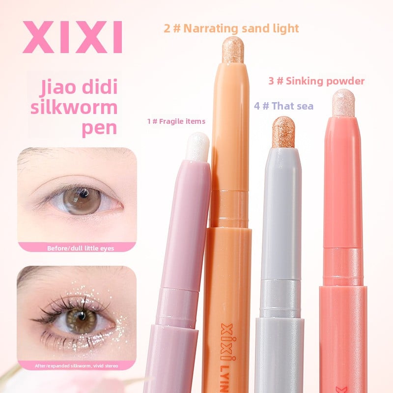 Pearlescent horizontal silkworm pen