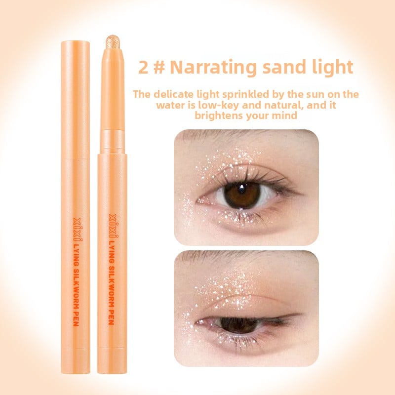 Pearlescent horizontal silkworm pen