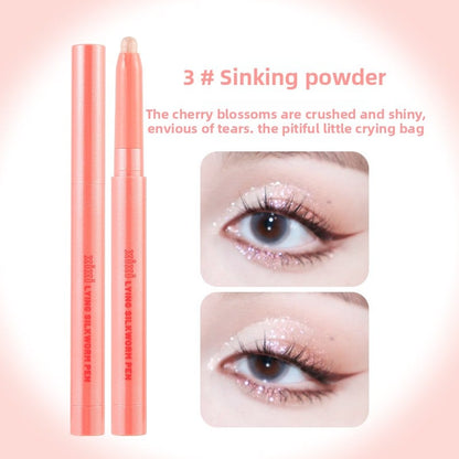 Pearlescent horizontal silkworm pen