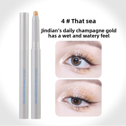 Pearlescent horizontal silkworm pen