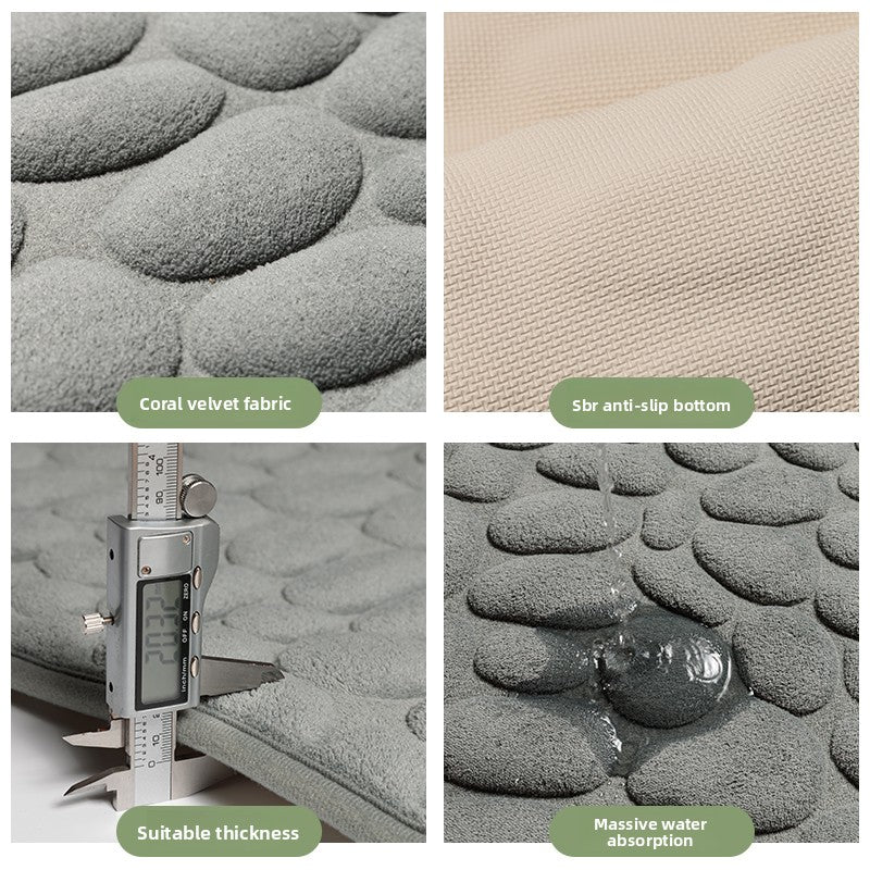 Pebble Bathroom Memory Foam Floor Mat