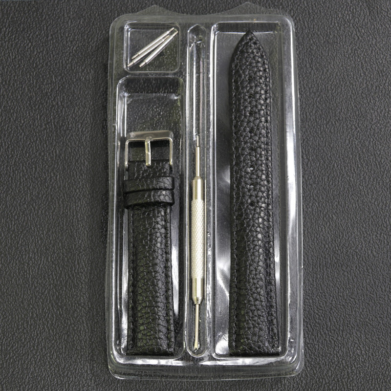 Pebbled Leather Watch Strap with Pin Buckle