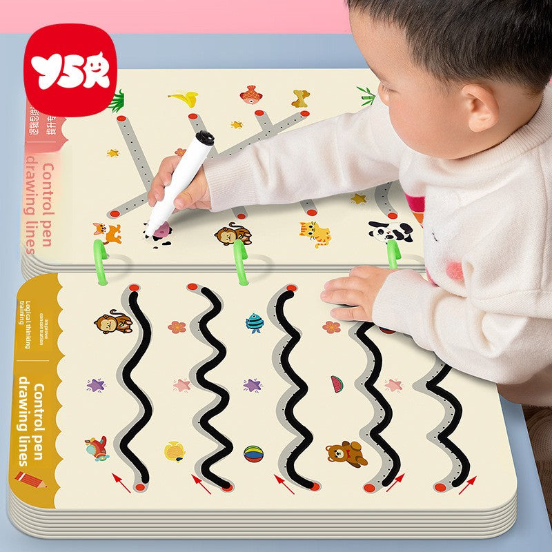 Pen Control Training Kindergarten Children Erasable to Write 2-Year-Old and 4-Year-Old Early Education Enlightening Card Pen Maneuver Attentional Toy